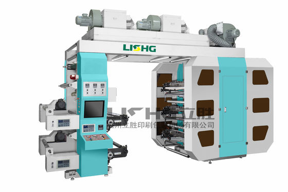 Chine le type de la pile 6color machine flexographique impression avec le double déroulent et double rebobinage fournisseur
